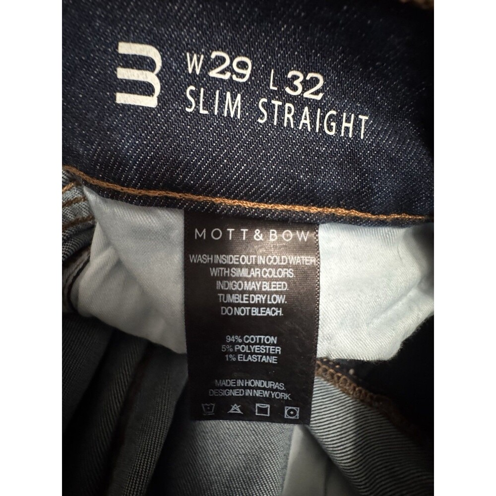 Mott & Bow Slim Fit Jeans Stretch Denim Mens Dark Blue Cotton Pants - Picture 6 of 6
